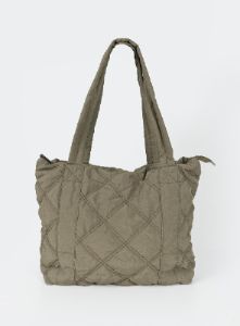 Jovie Nylon Quilted Tote Khaki sold by Princess Polly