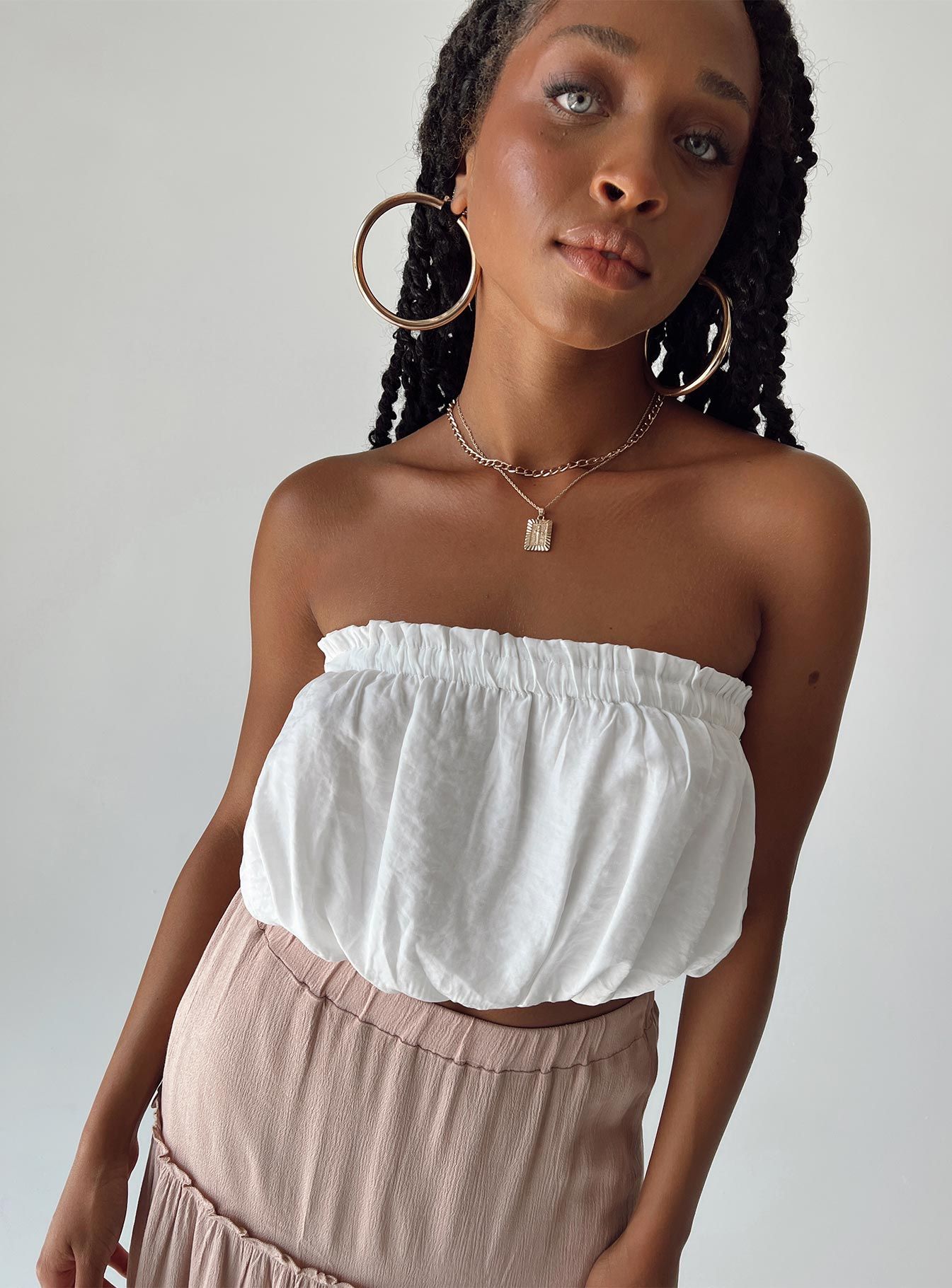 Stockard Strapless Top White sold by Princess Polly