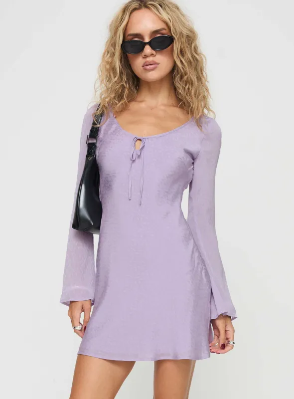 Sorrento Long Sleeve Mini Dress Purple sold by Princess Polly