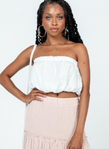 Stockard Strapless Top White sold by Princess Polly