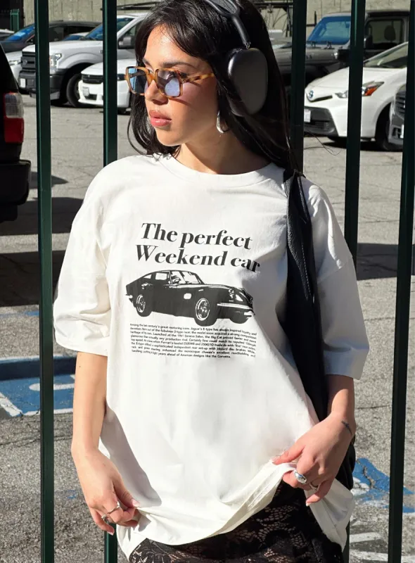 Weekender Graphic Tee White sold by Princess Polly