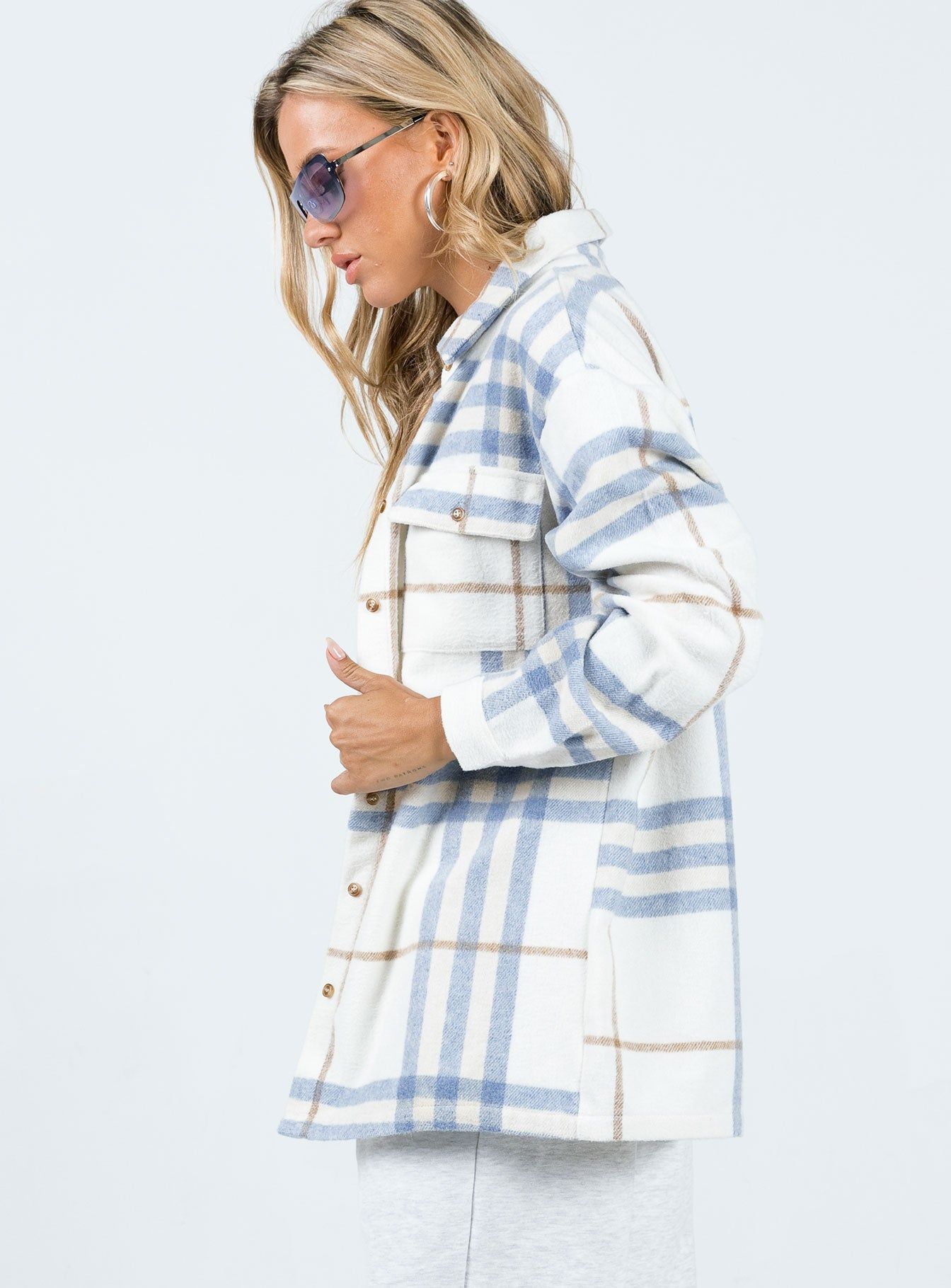 Mila Shirt Blue Check sold by Princess Polly product image thumbnail 3