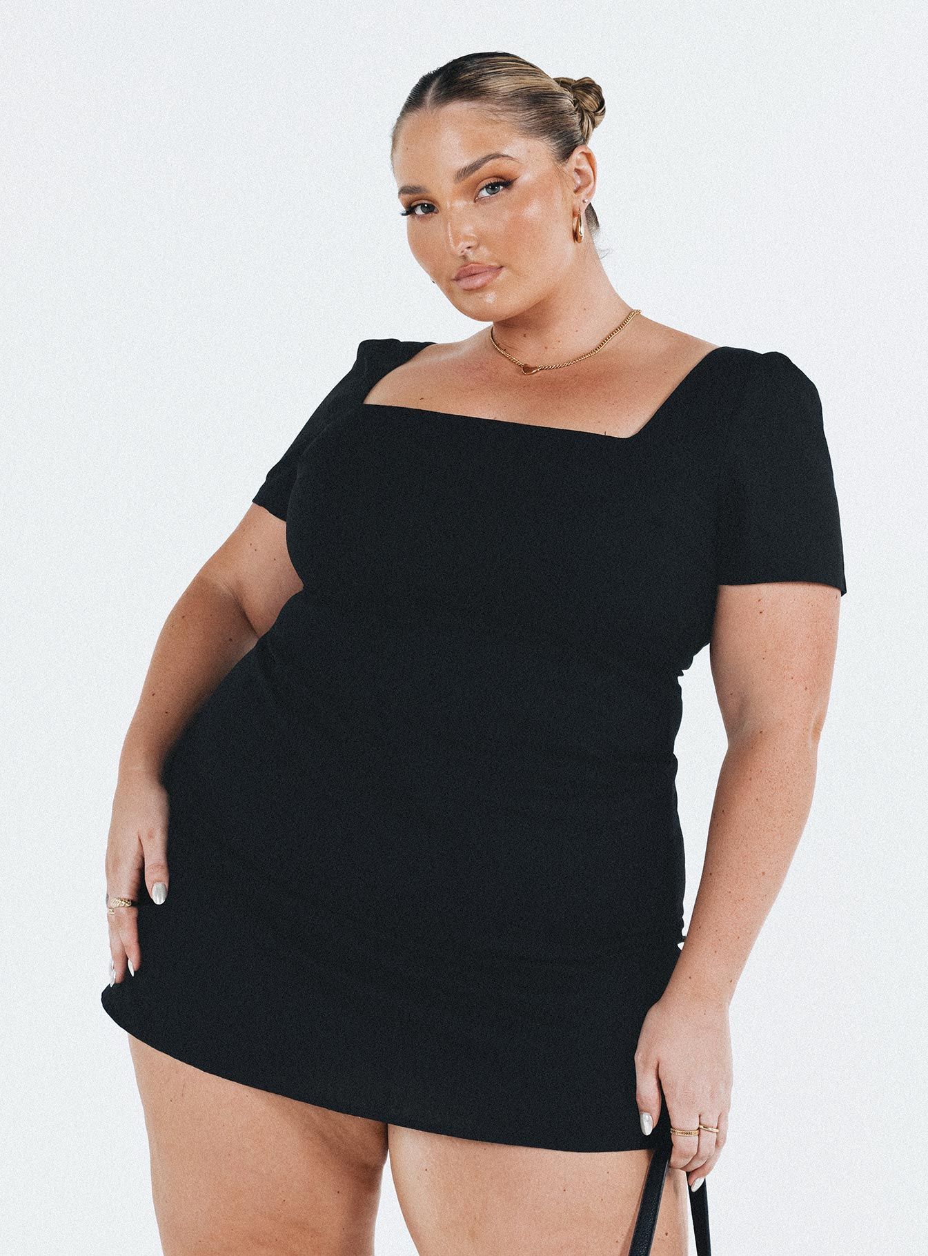 Hastings Mini Dress Black Curve sold by Princess Polly