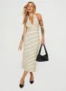 Kimbelle Halter Maxi Dress Cream / Polka Dot sold by Princess Polly