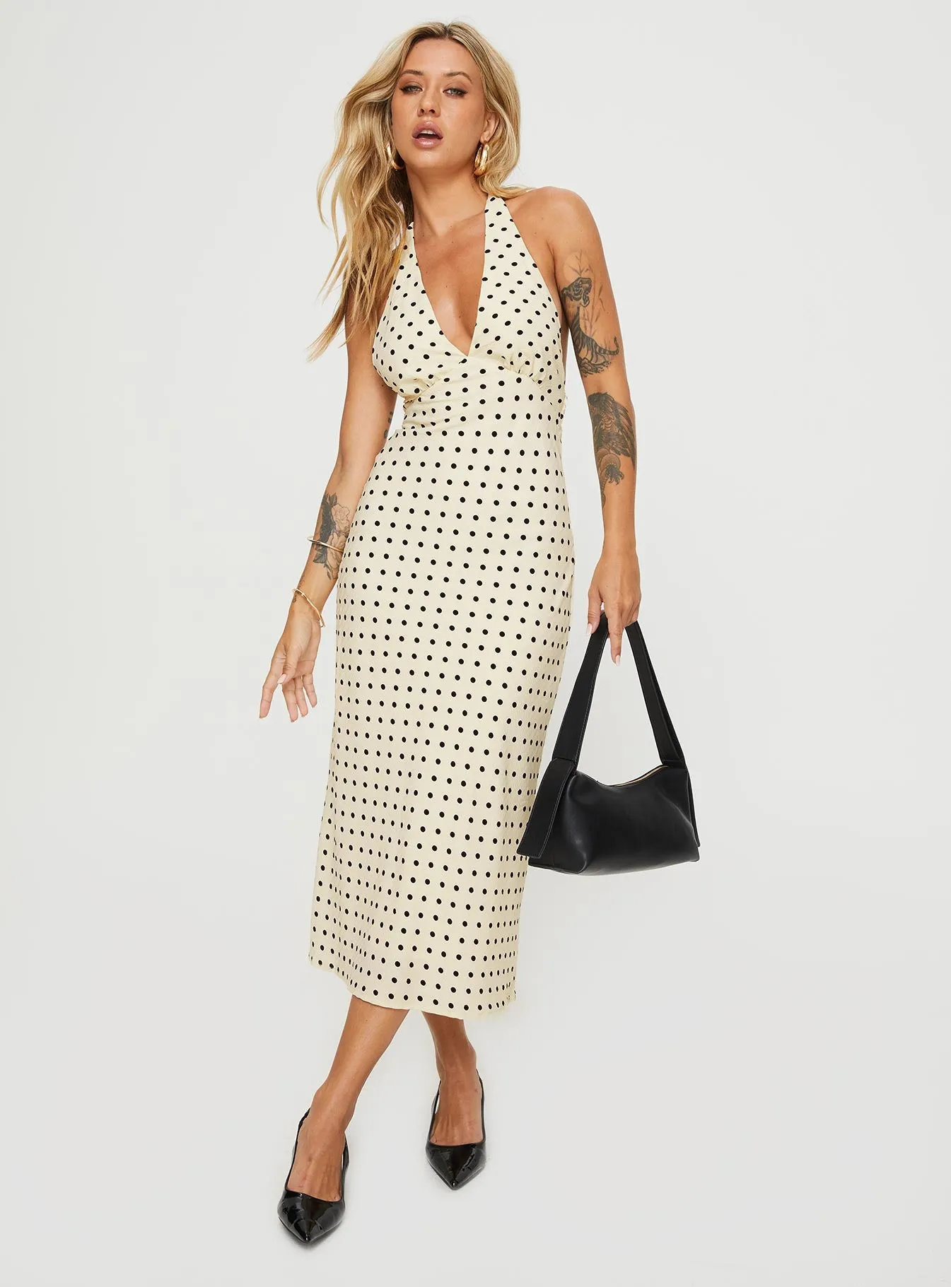 Kimbelle Halter Maxi Dress Cream / Polka Dot sold by Princess Polly product image thumbnail 2