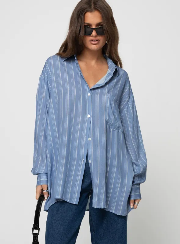 Markan Shirt Blue sold by Princess Polly