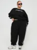 Princess Polly Track Pants Stripe Black / White Curve sold by Princess Polly