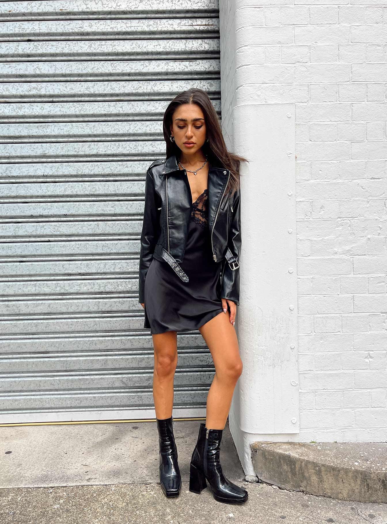 The Zeppelin Faux Leather Jacket Black sold by Princess Polly product image thumbnail 10