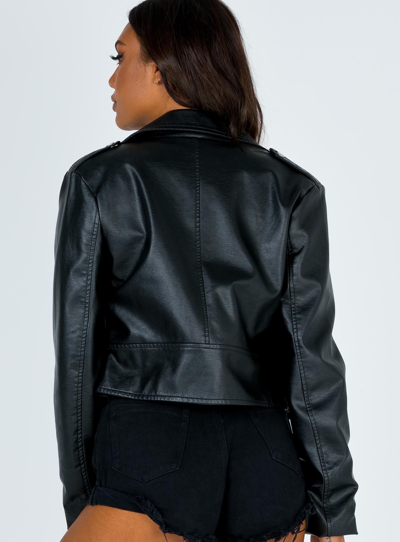 The Zeppelin Faux Leather Jacket Black sold by Princess Polly product image thumbnail 7