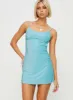 Clemence Mini Dress Blue Glitter sold by Princess Polly