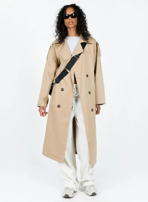 Elgata Trench Coat Beige sold by Princess Polly