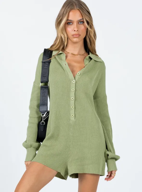 Sofie Romper Green sold by Princess Polly