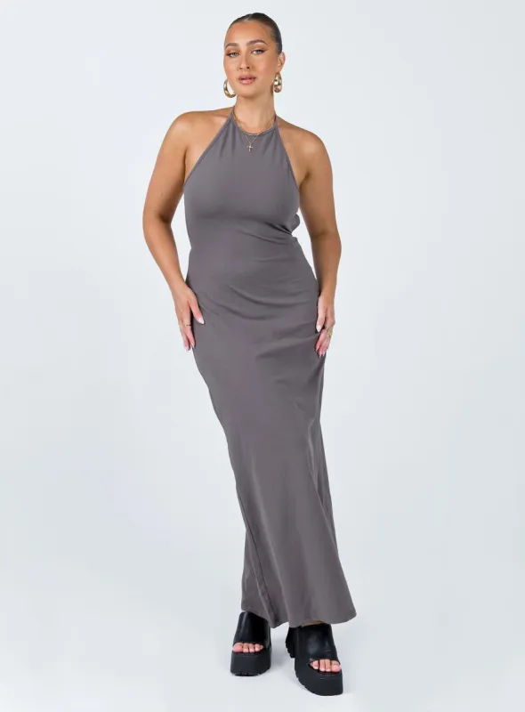 Caterina Maxi Dress Grey sold by Princess Polly
