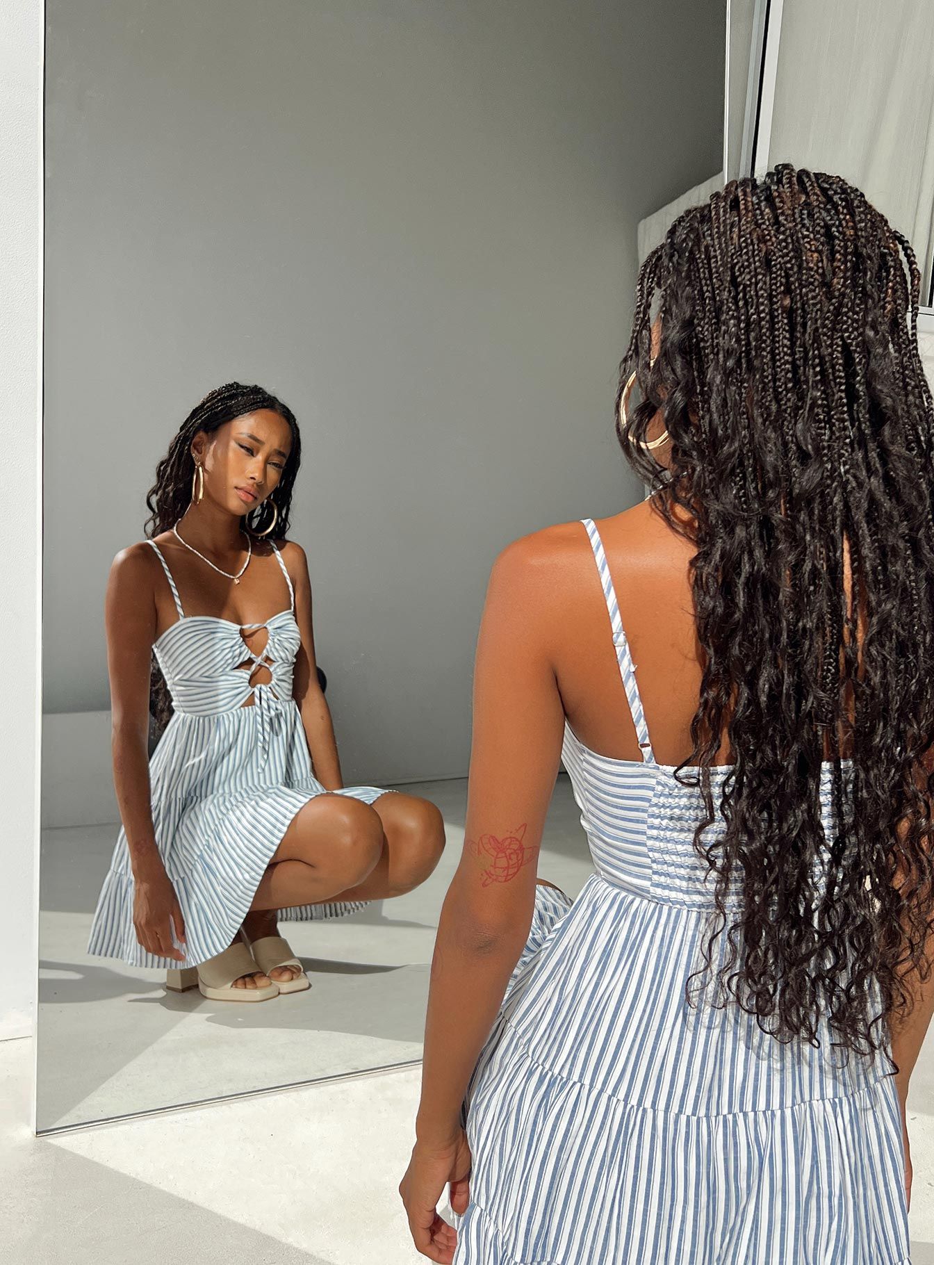 Rise Up Mini Dress Navy sold by Princess Polly product image thumbnail 2