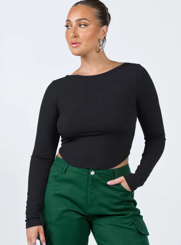 Look Back At It Top Black sold by Princess Polly