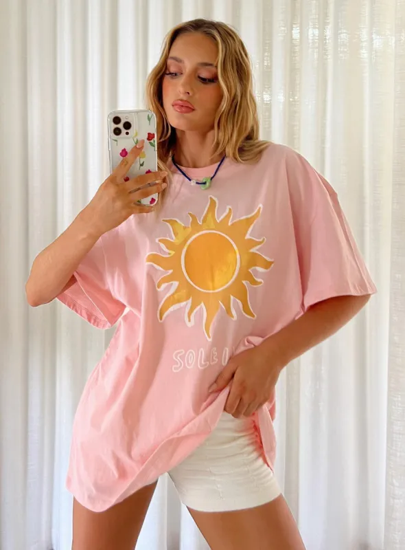 Soleil Oversized Tee Pink sold by Princess Polly