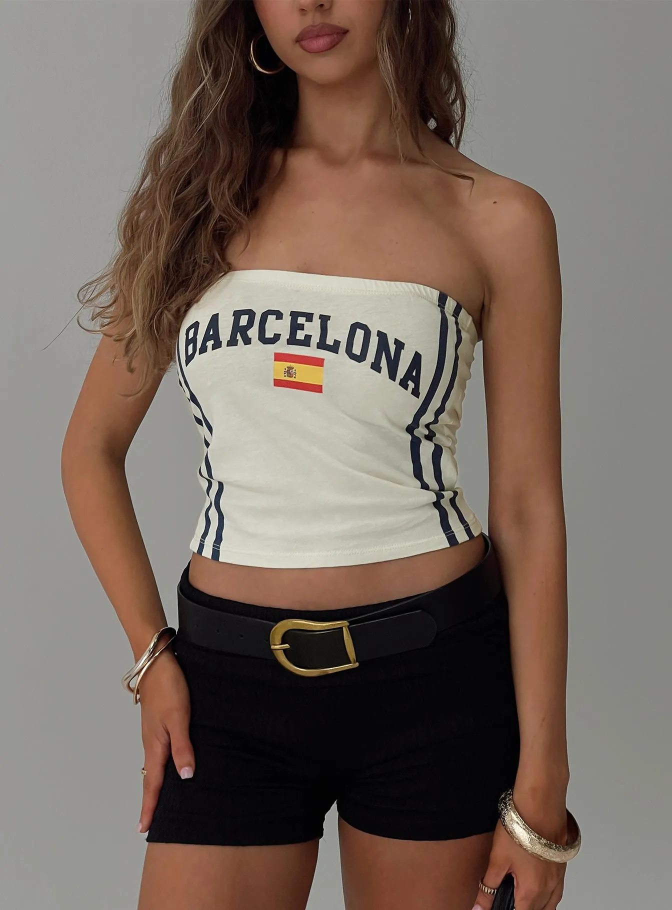 Barcelona Tube Top White sold by Princess Polly