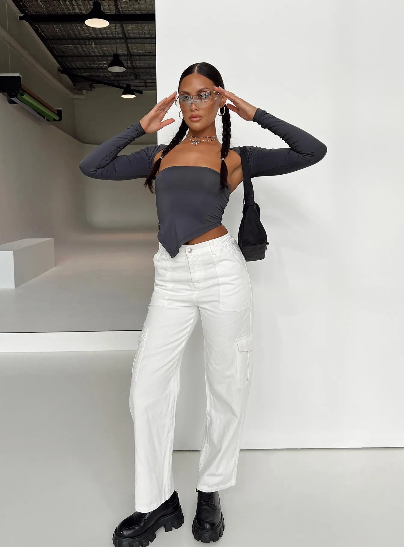 Pawley Cargo Pants White sold by Princess Polly product image thumbnail 3