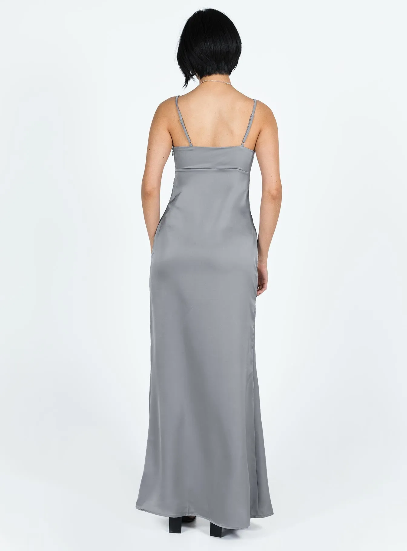 Sidney Lace Trim Maxi Dress Grey sold by Princess Polly product image thumbnail 5