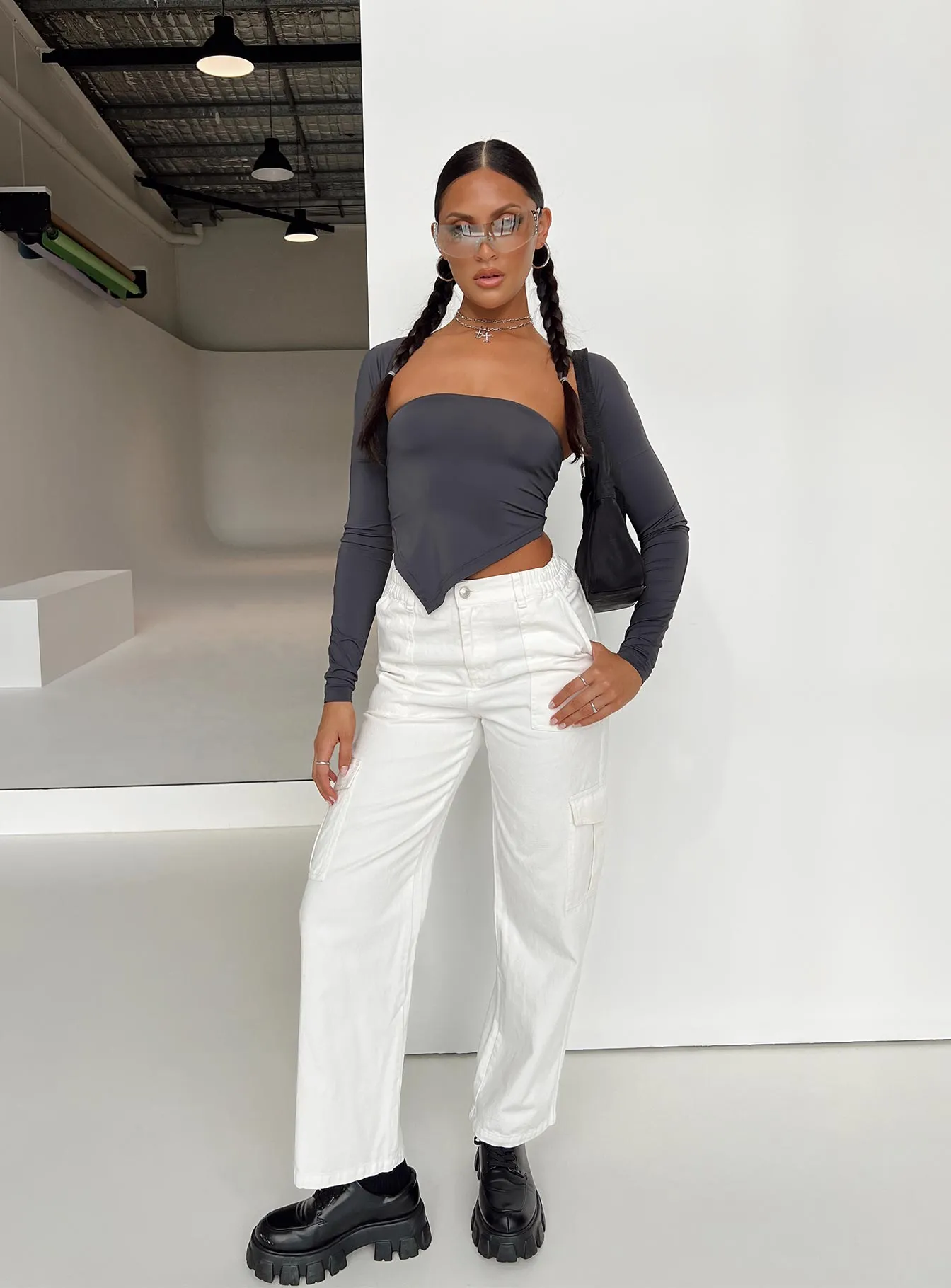 Pawley Cargo Pants White sold by Princess Polly product image thumbnail 2