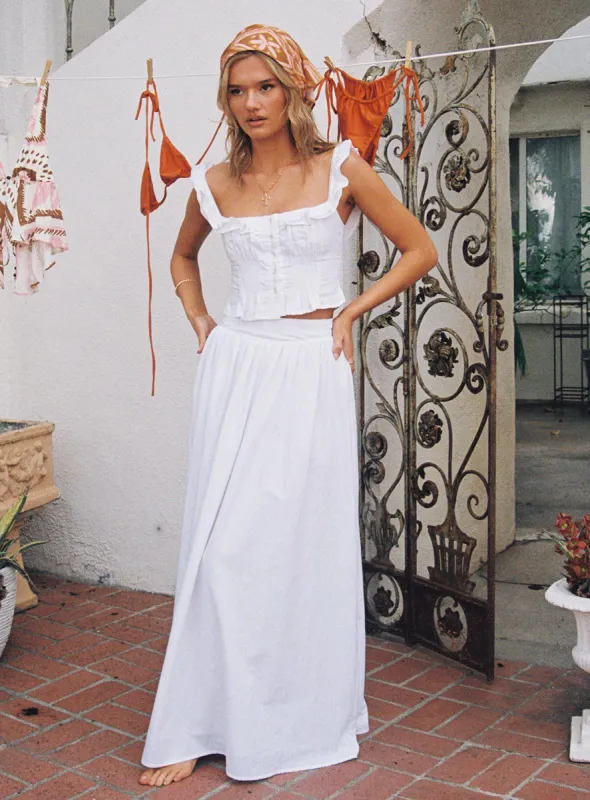 Valerio Maxi Skirt White made by Princess Polly