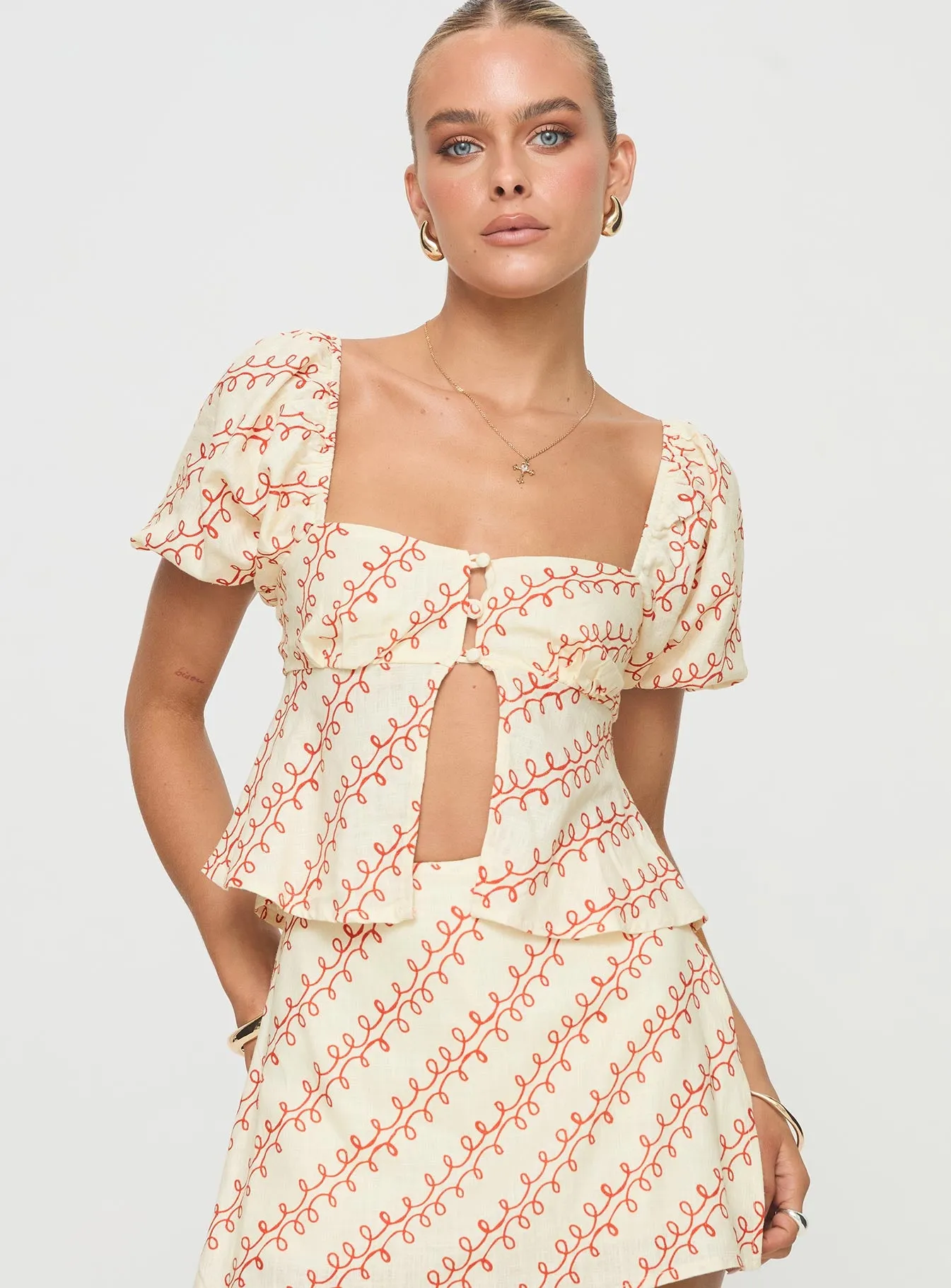 Passionfruit Linen Blend Top Multi sold by Princess Polly product image thumbnail 2