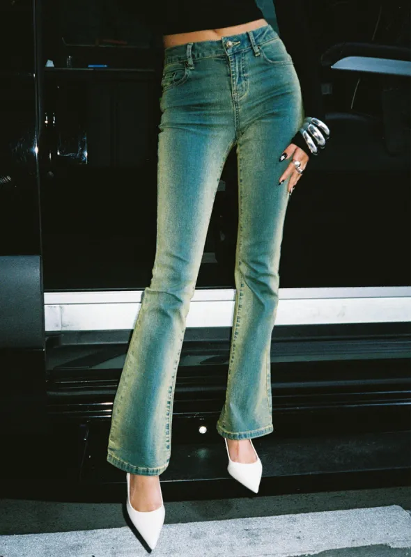 Sandman Flare Jeans Antique Wash sold by Princess Polly