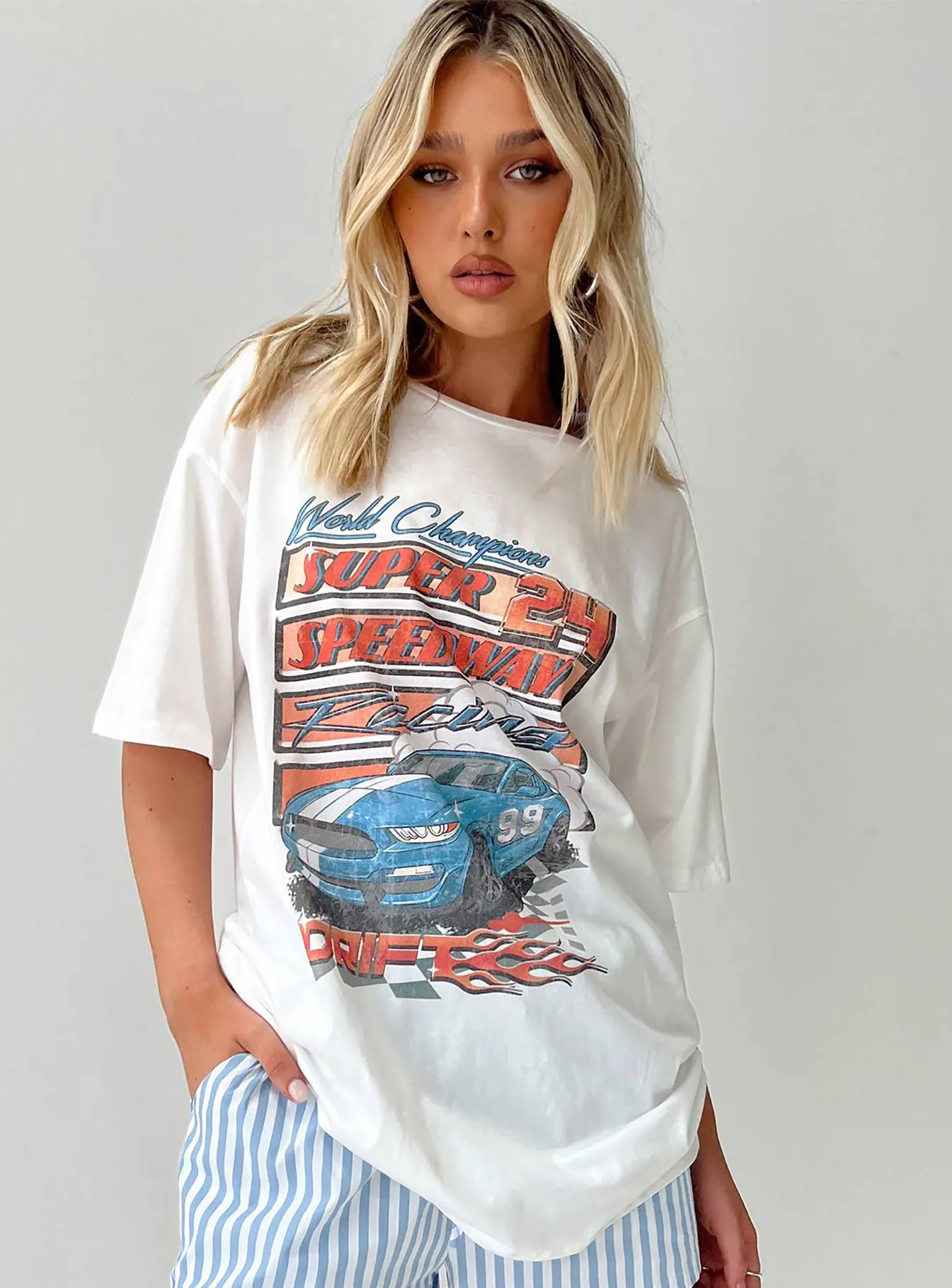 Super 24 Oversized Tee White sold by Princess Polly