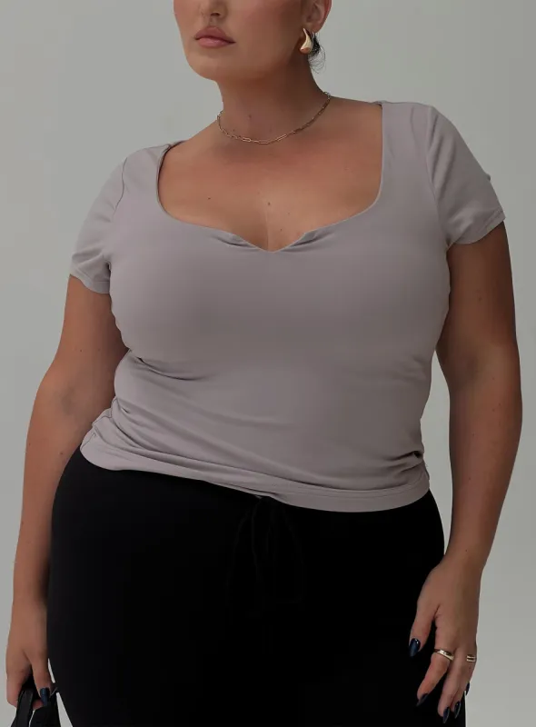 Serenie Top Grey Curve sold by Princess Polly