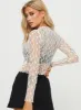 Liedman Long Sleeve Lace Top Cream sold by Princess Polly