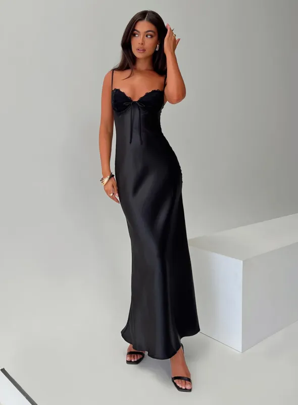 Fadyen Bias Cut Maxi Dress Black Petite sold by Princess Polly