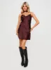 Marilyn Mini Dress Wine sold by Princess Polly