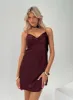 Marilyn Mini Dress Wine sold by Princess Polly