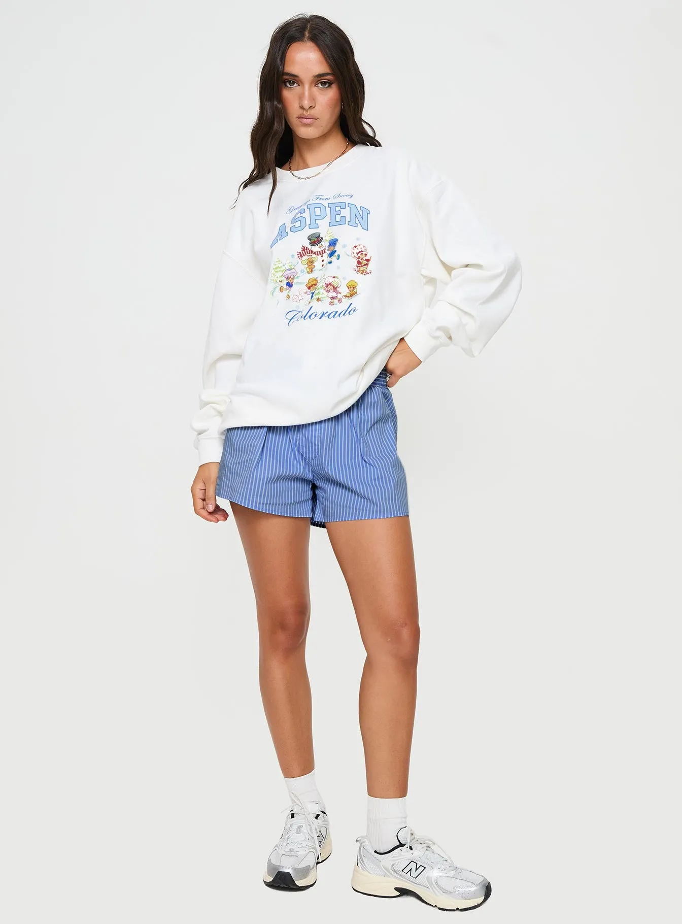 SSC Greetings From Aspen Crew Neck Sweatshirt Marshmallow sold by Princess Polly product image thumbnail 3