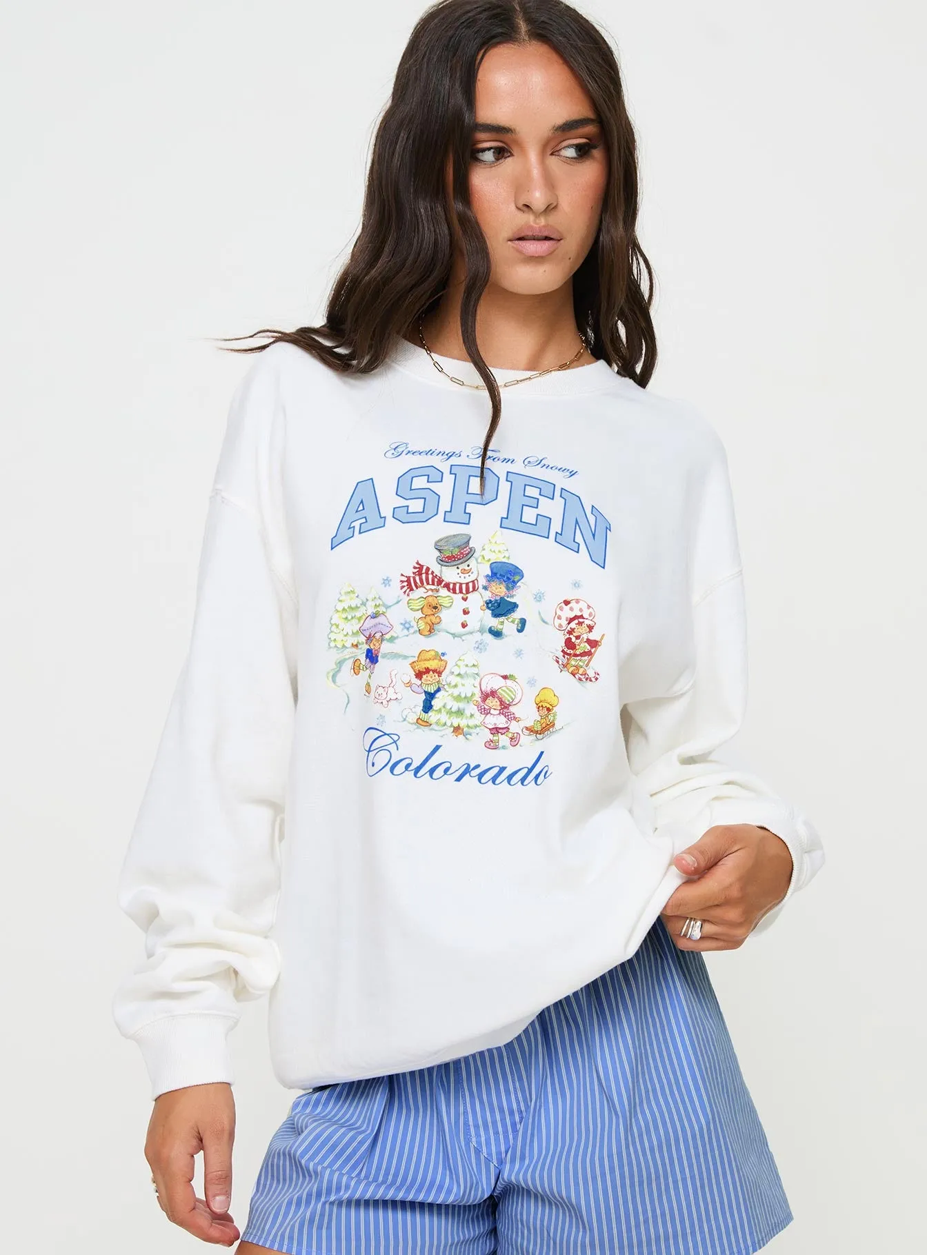 SSC Greetings From Aspen Crew Neck Sweatshirt Marshmallow sold by Princess Polly product image thumbnail 2