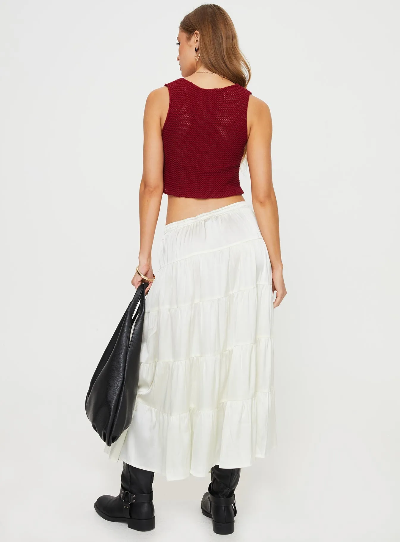Keira Tiered Maxi Skirt Porcelain sold by Princess Polly product image thumbnail 5