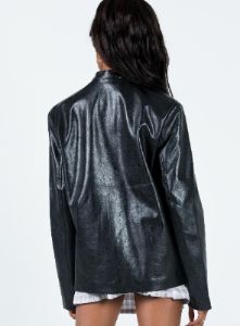 Admiral Faux Leather Jacket Black sold by Princess Polly