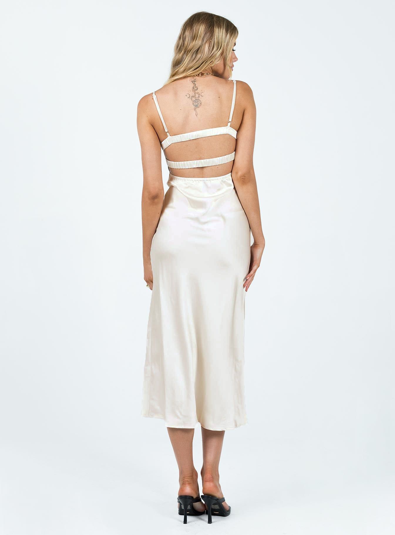Missy Midi Dress Champagne sold by Princess Polly product image thumbnail 5