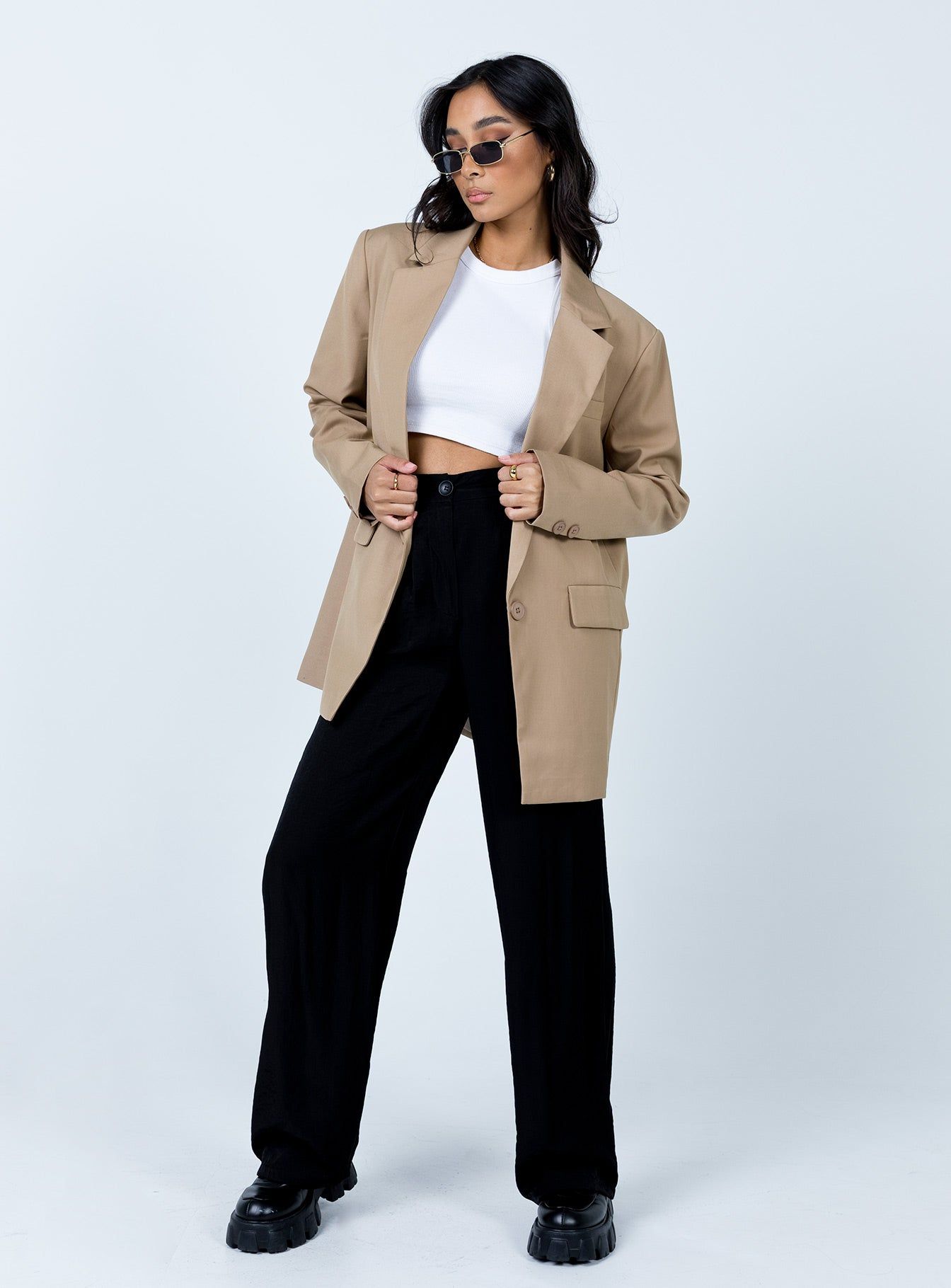Welcome To The Jungle Blazer Beige sold by Princess Polly product image thumbnail 3