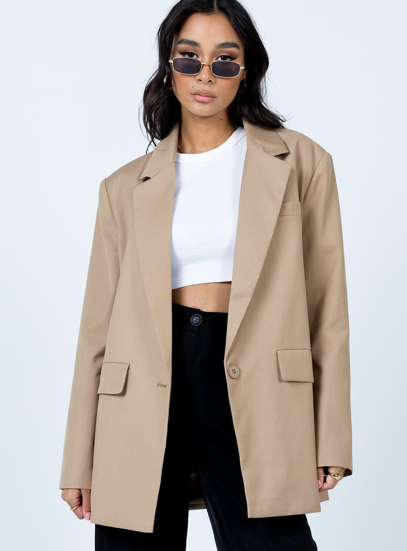 Welcome To The Jungle Blazer Beige sold by Princess Polly product image thumbnail 2