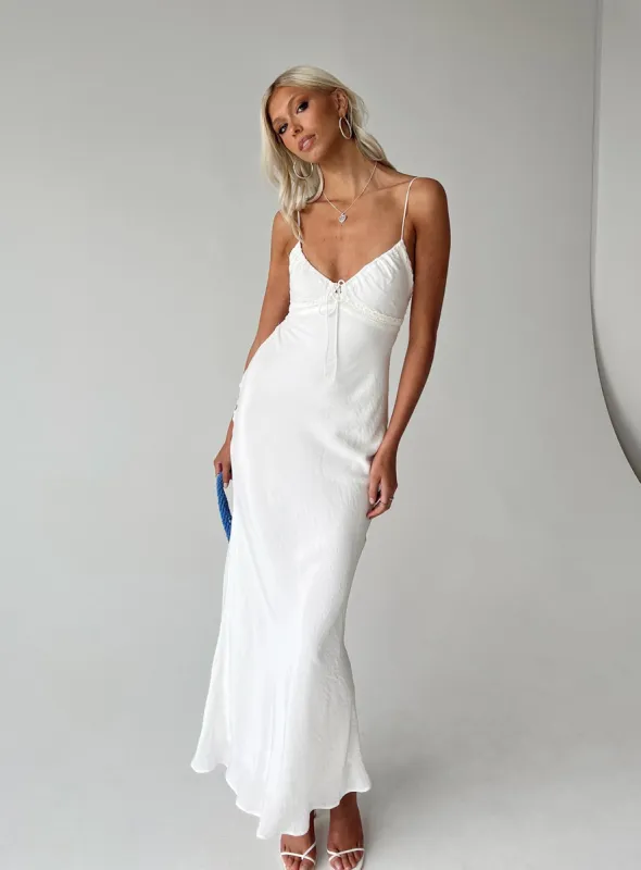 Emily Maxi Dress White Tall sold by Princess Polly