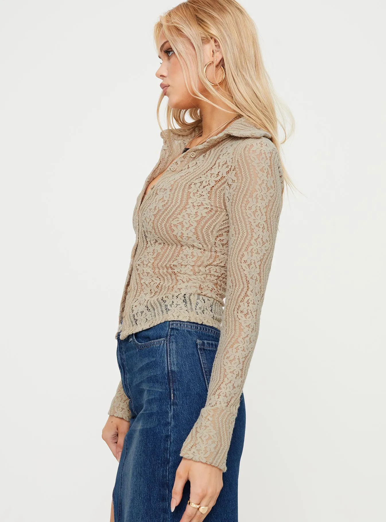 Dellini Long Sleeve Top Beige sold by Princess Polly product image thumbnail 3