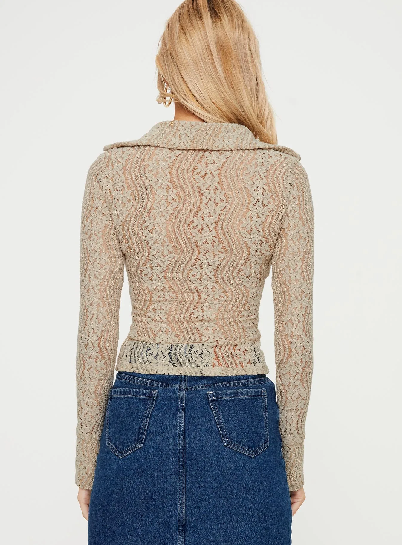 Dellini Long Sleeve Top Beige sold by Princess Polly product image thumbnail 4