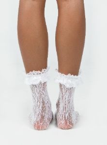 Liani Ruffle Socks White sold by Princess Polly