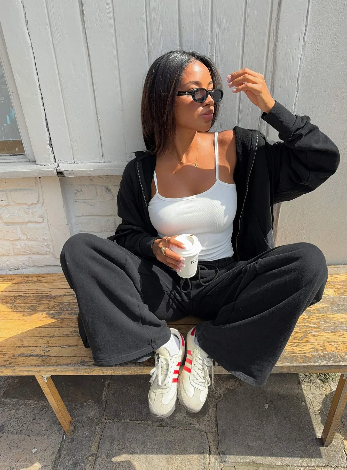 All Day Straight Leg Sweatpants Washed Black sold by Princess Polly product image thumbnail 3