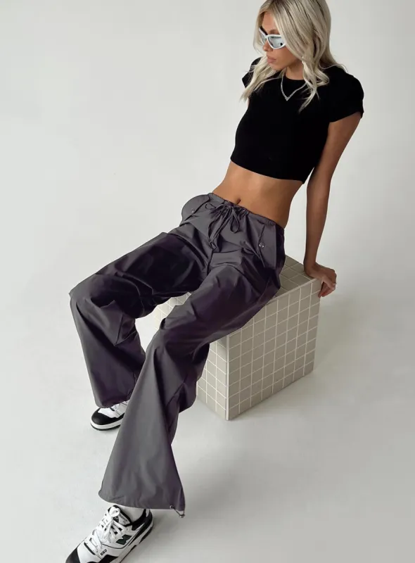 Snow Parachute Pants Slate Tall sold by Princess Polly