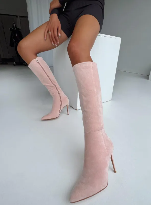 Reynolds Knee High Boot Pink sold by Princess Polly