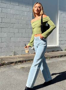 Booran Wide Leg Light Wash Denim Jean sold by Princess Polly