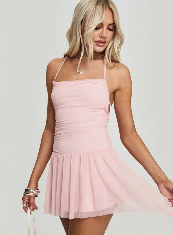 Helion Mini Dress Pink sold by Princess Polly