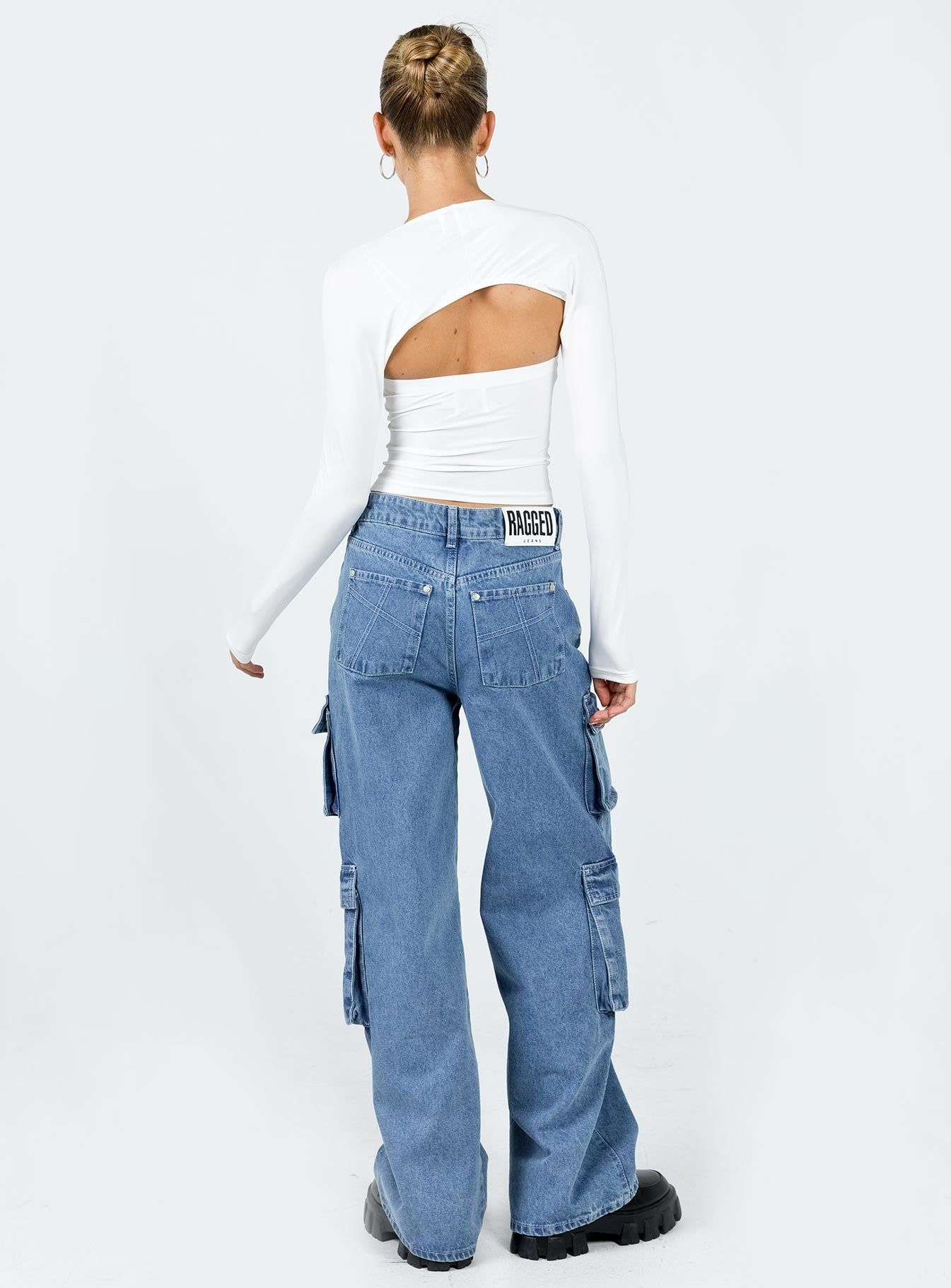 The Ragged Priest Mid Blue Combat Jeans Organic Cotton Mid Blue sold by Princess Polly product image thumbnail 5